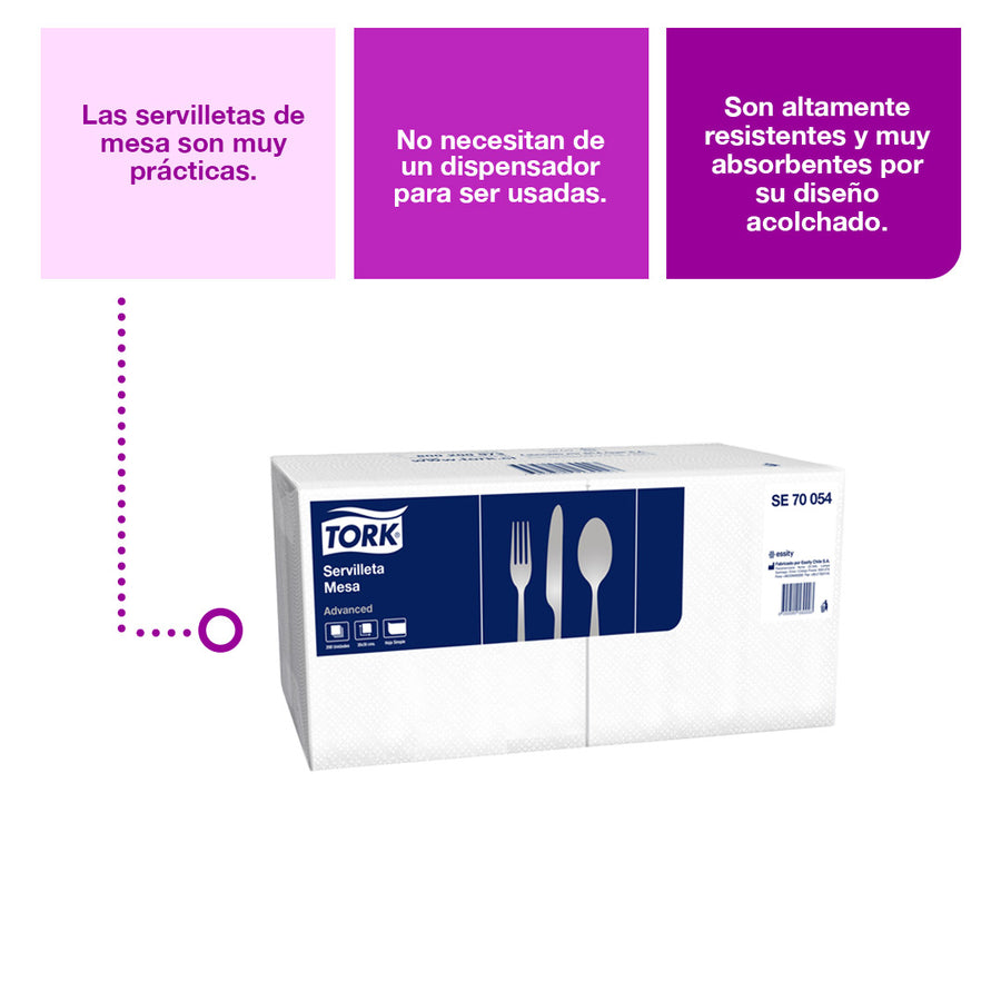 Servilleta de Mesa Tork - 12 Paquetes de 200 Servilletas Por Caja