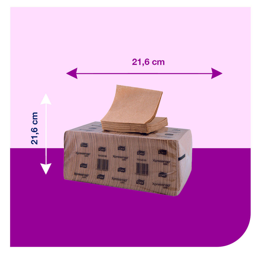 Servilleta Tork Xpressnap® Cafe Color Natural 12 Paquetes de 500 Servilletas