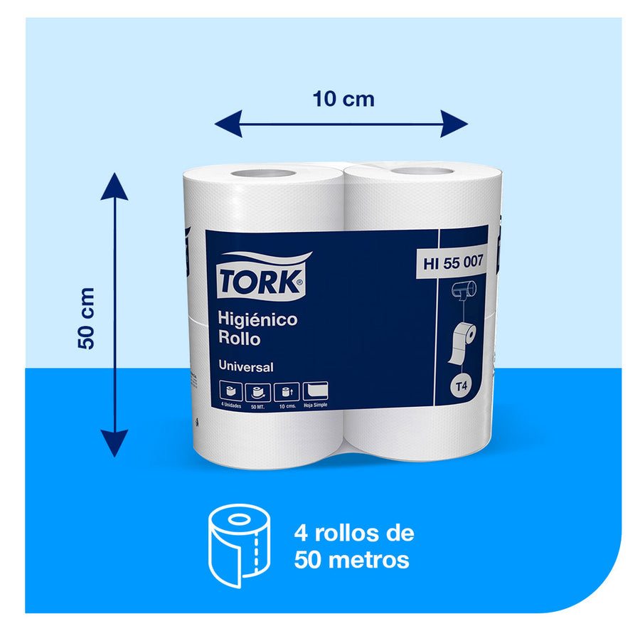 Papel Higiénico Tork 50 M. Simple Hoja Universal 48 Rollos