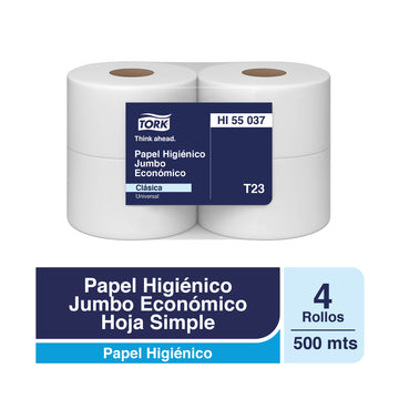 Papel Higiénico Jumbo Tork® Económico 4x500mts