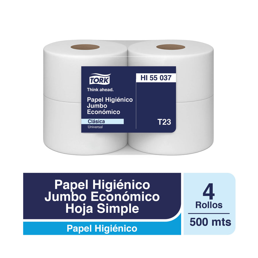 Papel Higiénico Jumbo Tork® Económico 4x500mts