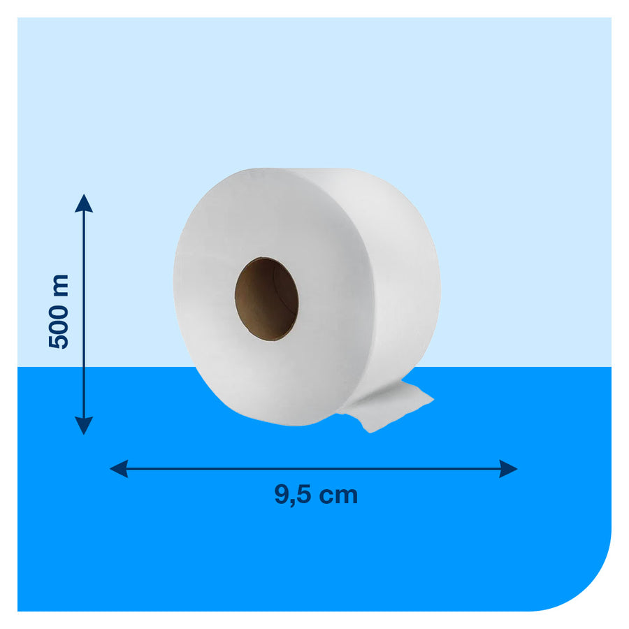 Papel Higiénico Jumbo Tork - 4 Rollos de 500 Metros c/u por Paquete