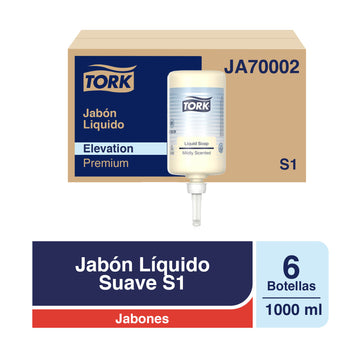 Jabón Lí­quido Suave Tork Lí­nea Elevation 6 Botellas de 1000 ml