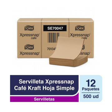 Servilleta Tork Xpressnap® Cafe Color Natural 12 Paquetes de 500 Servilletas
