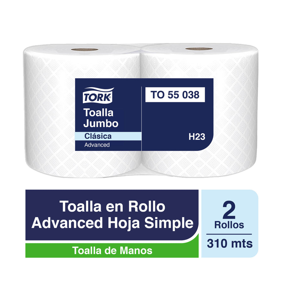 Toalla en Rollo Jumbo Tork - 2 Rollos de 310 Metros c/u