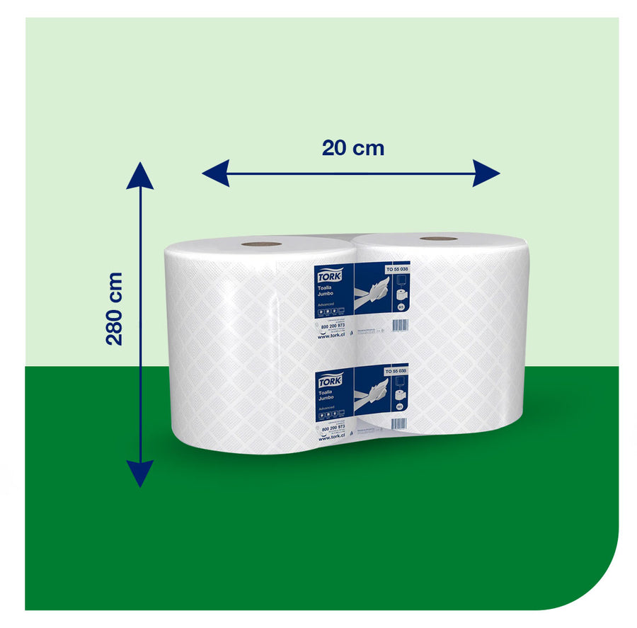 Toalla en Rollo Jumbo Tork - 2 Rollos de 310 Metros c/u