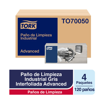 Paño de Limpieza Industrial Wipe Tork 4 paq de 120 Paños