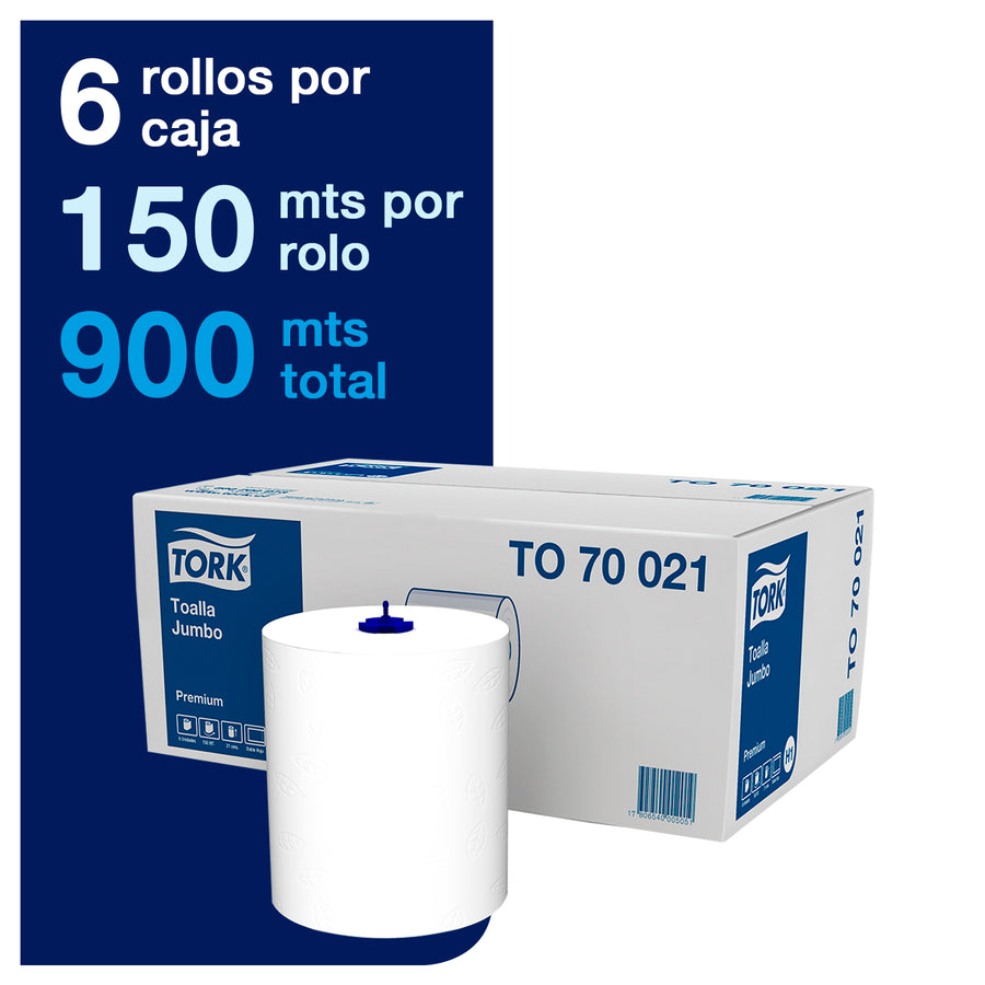 Toalla en Rollo Jumbo Tork Matic® Premium 6 Rollos de 150 Metros
